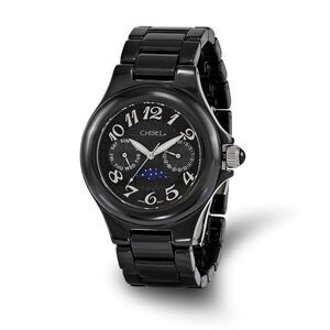 Chisel Ladies Black Ceramic Black Dial Watch